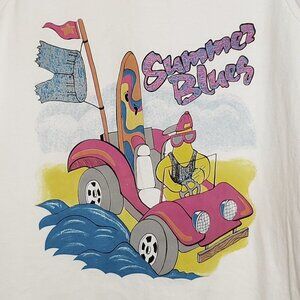 Vintage Mens Tank Top Sz XL Summer Blues Dune Buggy Surf Board